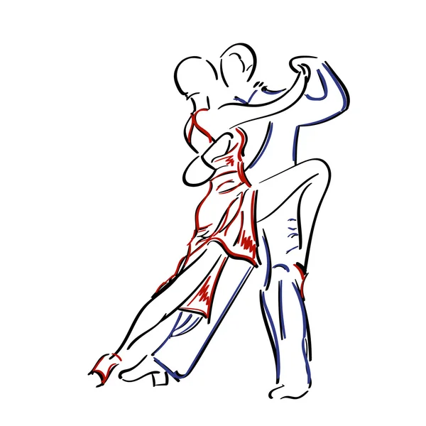 Pareja bailando tango . — Vector de stock