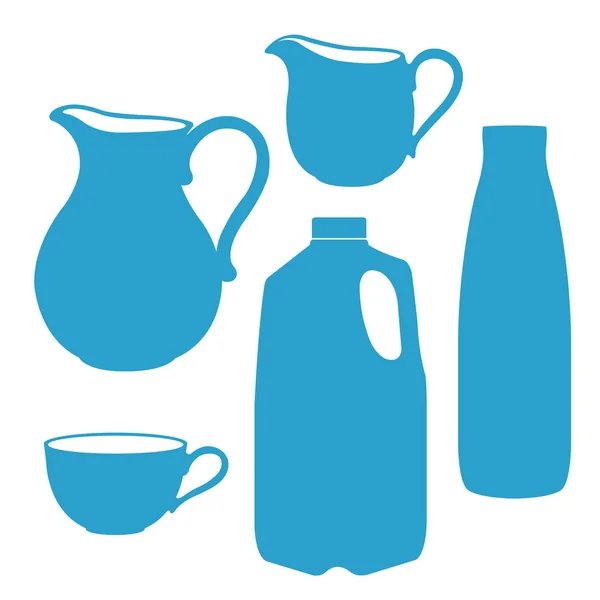 Milk bottle, pitcher, jug, canister. — Stock Vector
