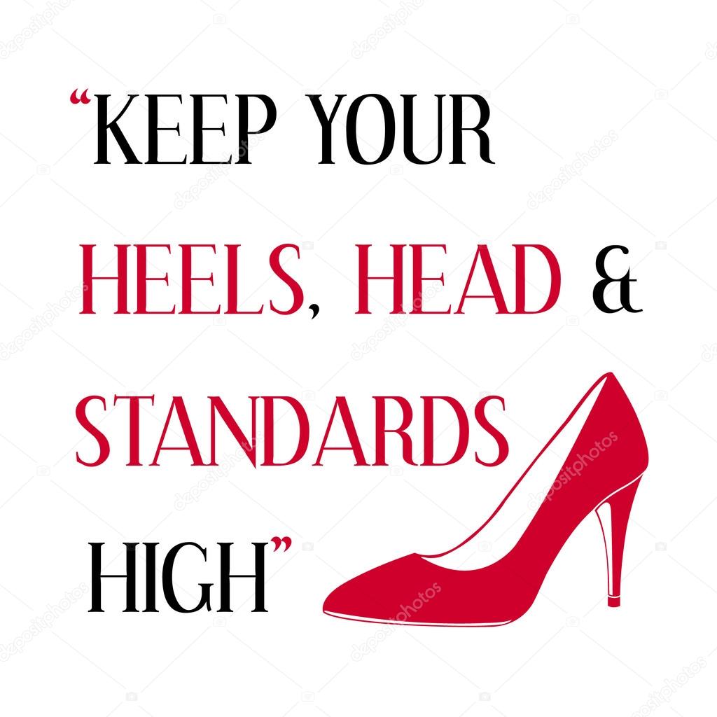 Smile Art Design Keep Your Heels, Head and Standards High Quote Black and  White Stiletto Glam Fashion Canvas Wall Art Print Office Girls Room Dorm  Bedroom Living Room Wall Decor Ready to