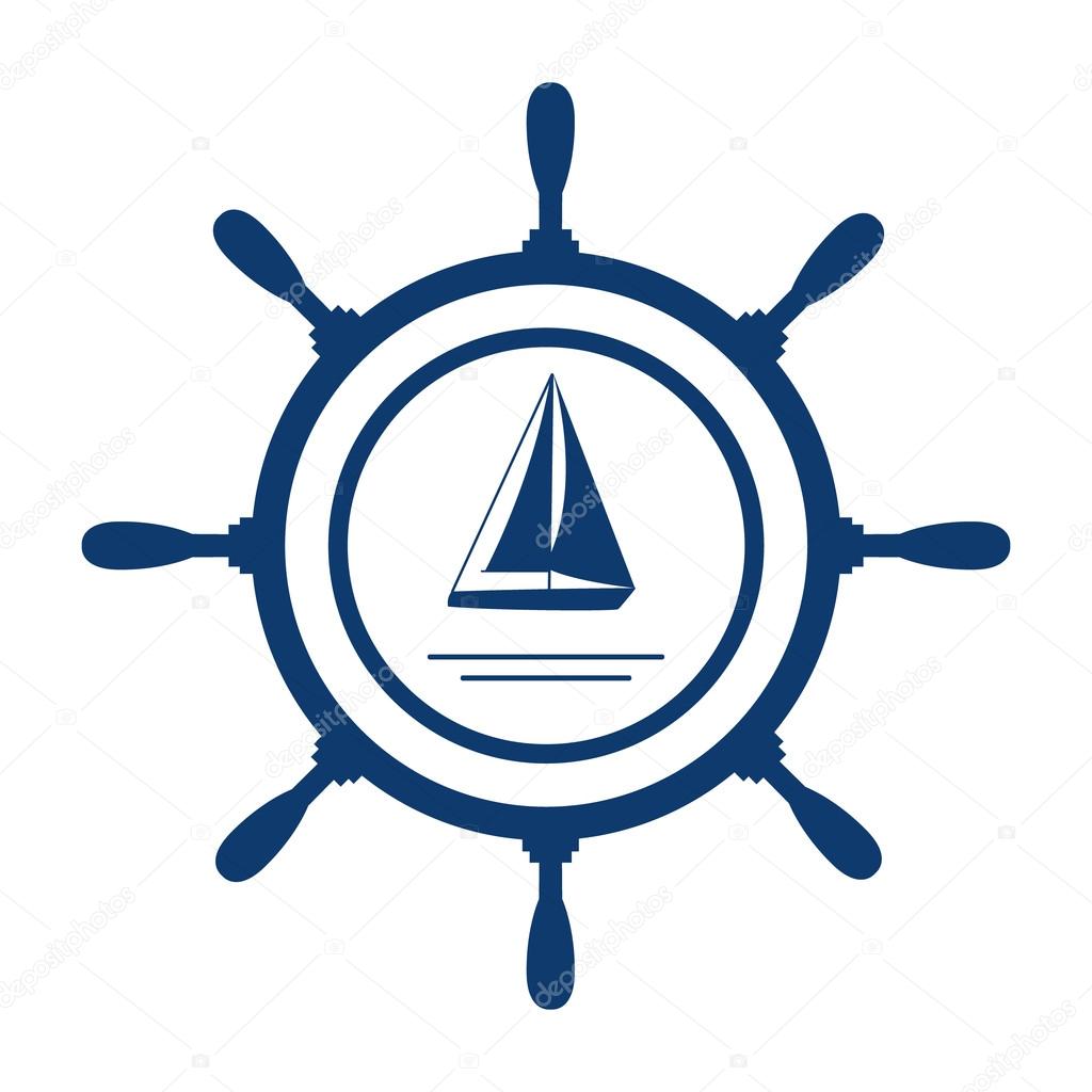 Nautical label. Yacht icon.
