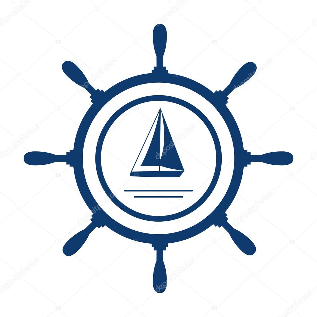 Nautical label. Yacht icon. Can be used for a yacht club logo.