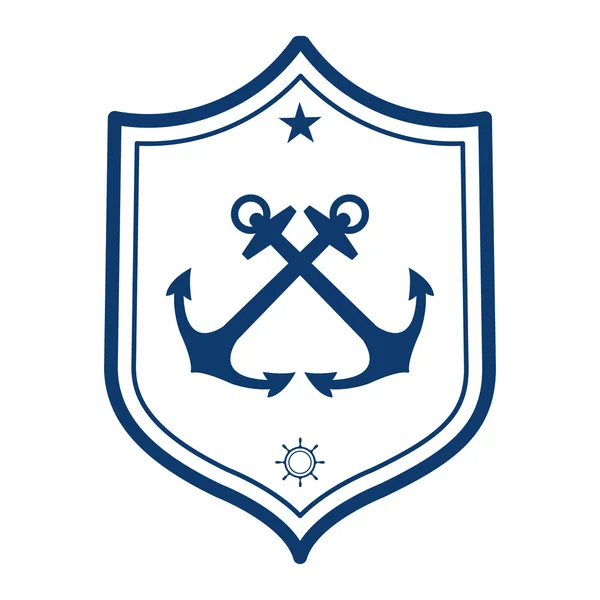 Nautical label. Anchor icon. — Stock Vector