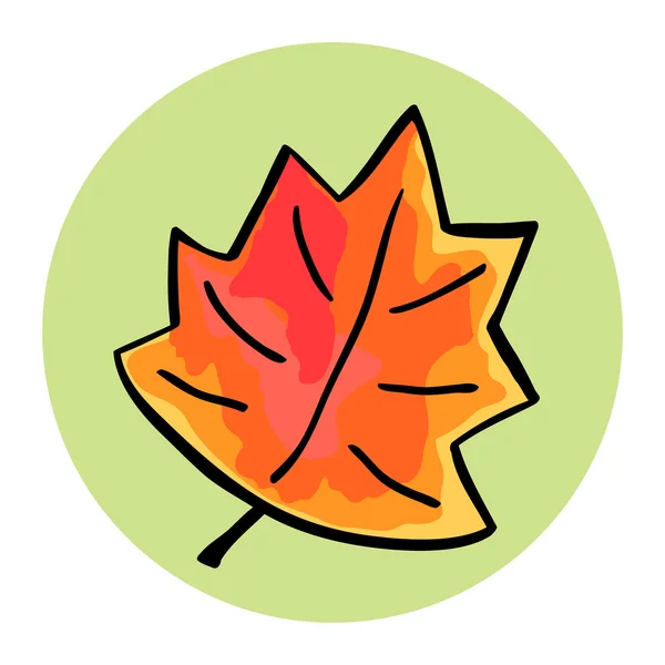Ručně tažené červené podzimní listí — Stockový vektor