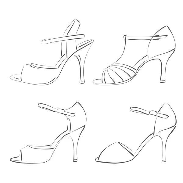 Set of sketched woman shoes — Stock Photo, Image