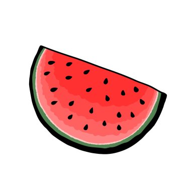 Elle çizilmiş karpuz parça.