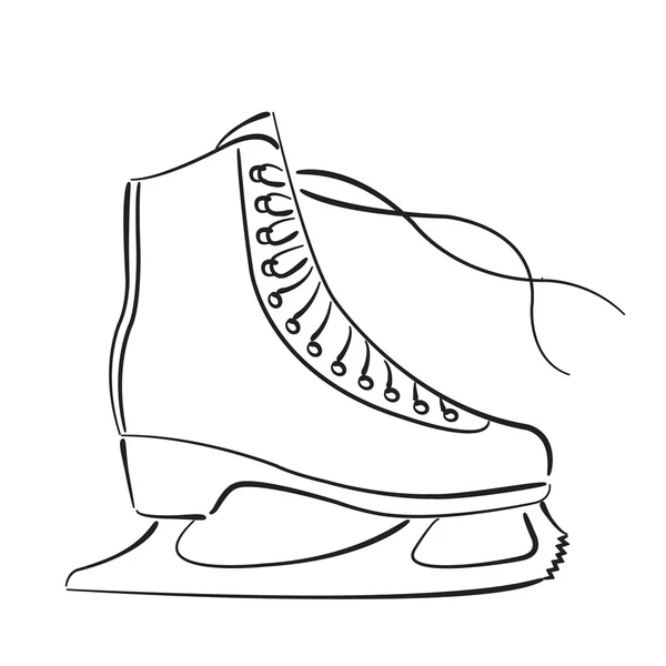 Elegant sketched ice skates isolated on white — Stock Vector