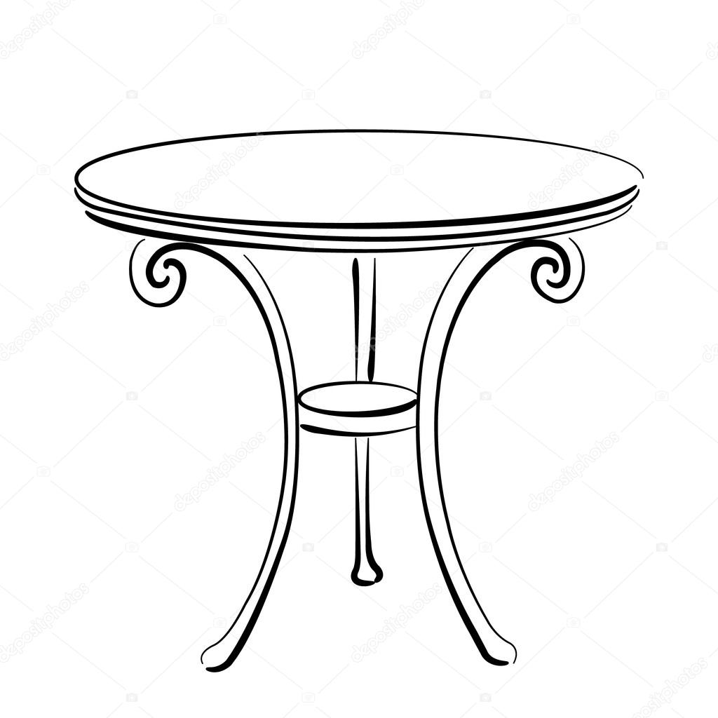 Sketched table. Table sketch illustration.