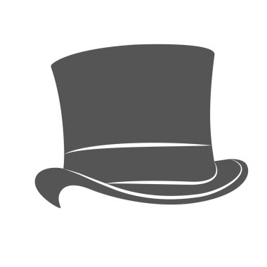 Vintage adam s silindir şapka etiket. Top hat illüstrasyon.