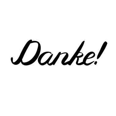 Danke. Teşekkür ederim Almanca, fırça el yazı.