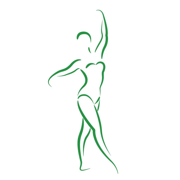 Načrtnuté tančící žena izolovaných na bílém — Stockový vektor