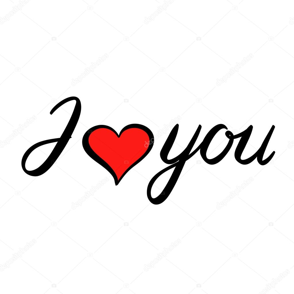 i love you illustration brush lettering stock vector siberica