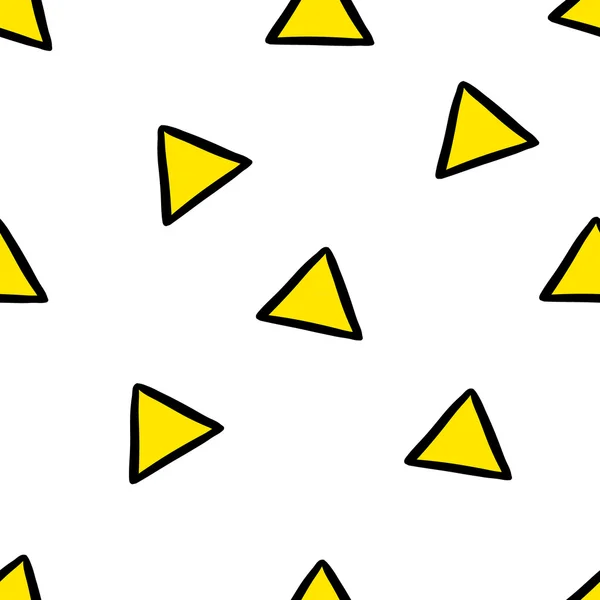 Cute seamless pattern with yellow triangles — ストックベクタ