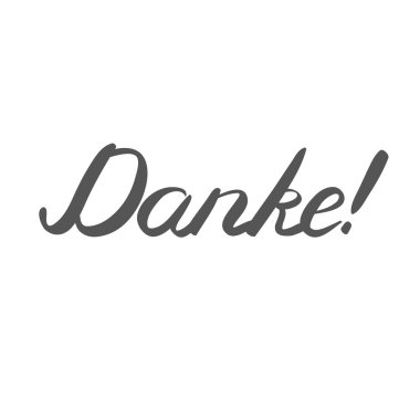 Danke. Teşekkür ederim Almanca, fırça el yazı.