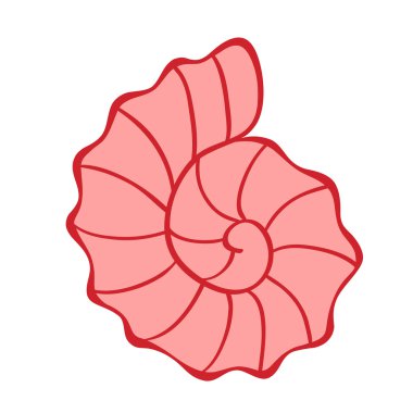 Beyaz arka plan üzerinde pembe deniz kabuğu