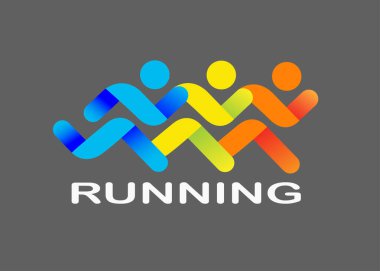 Çalışan logo tasarım vektörü, Yüzücüler logo taşıyıcısı