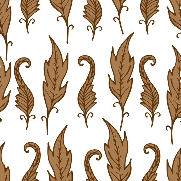 Illustration Five Brown Feathers Isolated On Stock Vector (Royalty