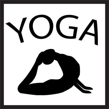 Kız yoga konumda. Beyaz arka planda siyah kadın silueti. Vektör kadın şekil kutsal kişilerin resmi. Yoga poz Illustration. Logo tasarımı. Asana, Yogi. Tasarım öğesi için poster, stüdyo, fitness center.