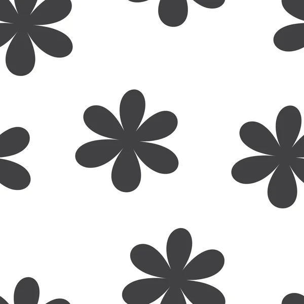 Patrón sin costuras. Ilustración vectorial con flores. Estampado floral vintage. Campo de lindas margaritas. Diseño textil con manzanillas negras sobre fondo blanco. Plantilla de primavera o verano. Textura superficial . — Vector de stock