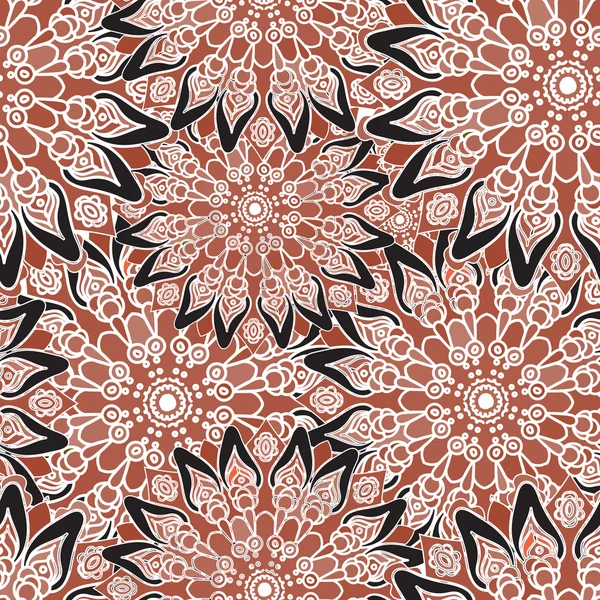 Dikişsiz renkli desen. Oryantal tarzda. Kumaş veya duvar kağıdı doku. Etnik Mandala formları. Islam, Arapça, Hint motifleri. Soyut kabile vektör. Çiçek arka plan davetiye. Yaratıcı öğeleri — Stok Vektör