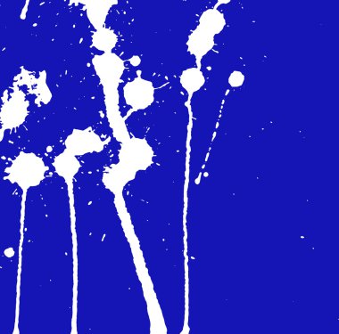 Beyaz mürekkep sıçrama. Boya sıçramak. Beyaz mavi engelliyor. Boya lekesi. Mürekkep sıçrama arka plan. Beyaz ve mavi vektör çizim. Mürekkep lekeleri ve konturlar. Arka plan. Grunge vektör şablon.