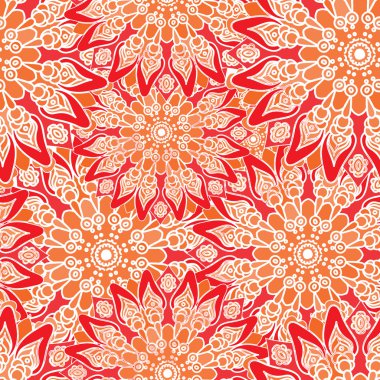 Dikişsiz renkli desen. Oryantal tarzda. Kumaş veya duvar kağıdı doku. Etnik Mandala formları. Islam, Arapça, Hint motifleri. Soyut kabile vektör. Çiçek arka plan. Yaratıcı öğeleri. Parlak yüzeyli