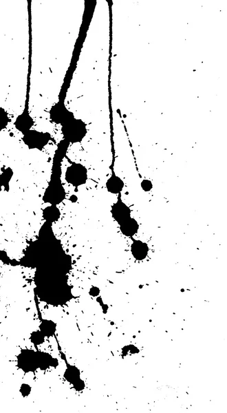 Inkt splash, beroertes en vlekken achtergrond. Verf splatter. Zwarte blots op wit. Abstracte vector illustratie. Grunge sjabloon. — Stockvector