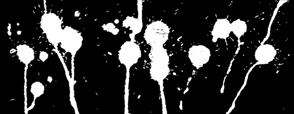 Salpicaduras de tinta, trazos y manchas de fondo. Salpicadura de pintura. Manchas blancas sobre negro. Ilustración abstracta del vector en blanco y negro. Plantilla grunge . — Archivo Imágenes Vectoriales