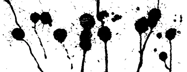Salpicaduras de tinta, trazos y manchas de fondo. Salpicadura de pintura. Manchas negras sobre blanco. Ilustración abstracta del vector en blanco y negro. Plantilla grunge . — Archivo Imágenes Vectoriales