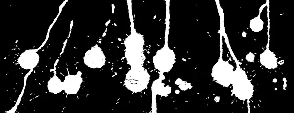 Salpicaduras de tinta, trazos y manchas de fondo. Salpicadura de pintura. Manchas blancas sobre negro. Ilustración abstracta del vector en blanco y negro. Plantilla grunge . — Vector de stock