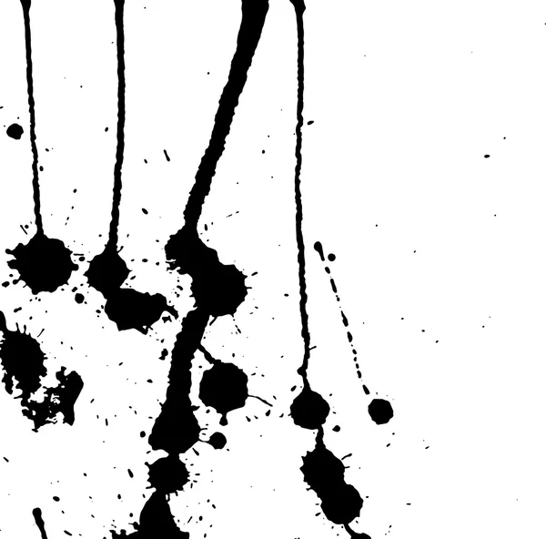 Encre éclaboussures, traits et taches de fond. De la peinture éclaboussée. Des taches noires sur blanc. Illustration vectorielle abstraite en noir et blanc. Modèle de Grunge . — Image vectorielle