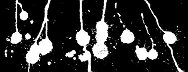 Mürekkep sıçraması, darbeler ve lekeler arka plan. Boya sıçraması. Siyah üzerinde beyaz lekeler. Soyut siyah ve beyaz vektör illüstrasyon. Grunge şablonu. 