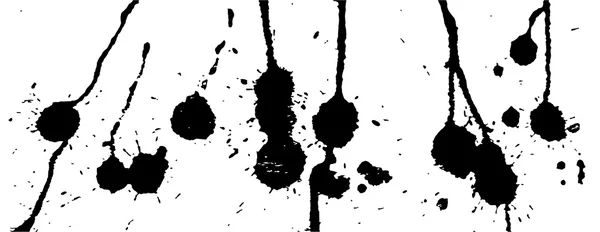 Salpicaduras de tinta, trazos y manchas de fondo. Salpicadura de pintura. Manchas negras sobre blanco. Ilustración abstracta del vector en blanco y negro. Plantilla grunge . — Vector de stock