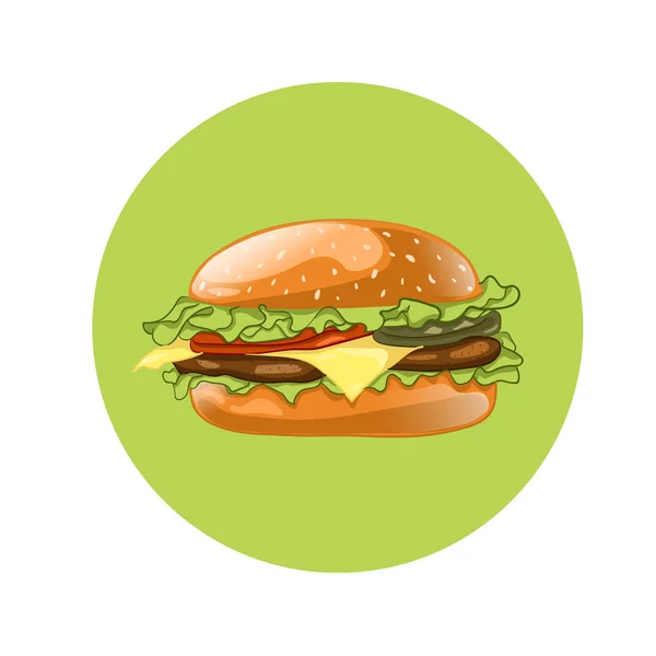 Burger. Cheeseburger διανυσματικά εικονογράφηση. Χάμπουργκερ εικονίδιο. Γρήγορη έννοια των τροφίμων. — Διανυσματικό Αρχείο