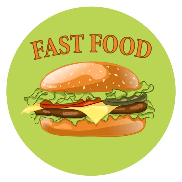 Burger. Cheeseburger Vektor Illustration. Hamburger Ikone. Fastfood-Konzept. — Stockvektor