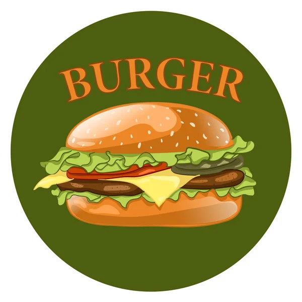 Burger. Cheeseburger διανυσματικά εικονογράφηση. Χάμπουργκερ εικονίδιο. Γρήγορη έννοια των τροφίμων. — Διανυσματικό Αρχείο