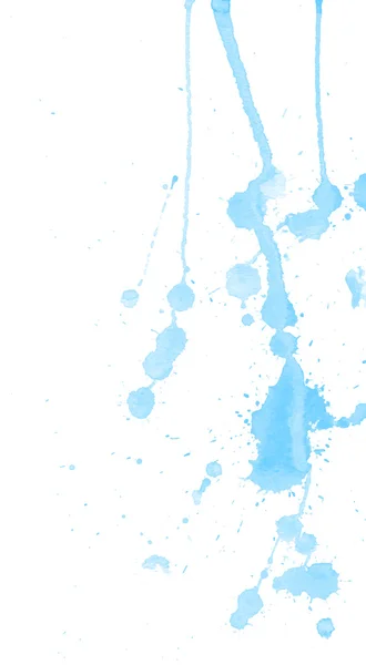 Aquarelle bleu éclaboussures et taches sur fond blanc. Peinture à l'encre. Illustration dessinée à la main. aquarelle abstraite . — Image vectorielle