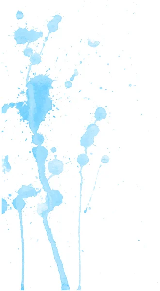 Blaue Aquarellspritzer und Flecken auf weißem Hintergrund. Tuschmalerei. handgezeichnete Illustration. abstrakte Aquarelle. — Stockvektor