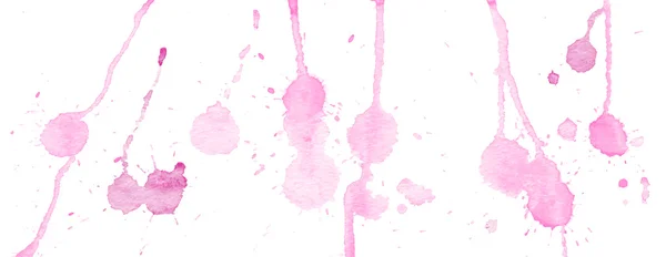 Розовые акварельные брызги и пятна на белом фоне. Чернильная живопись. Ручной рисунок. Абстрактное акварельное искусство — стоковый вектор