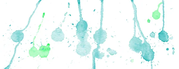 Сине-зеленые акварельные пятна и пятна на белом фоне. Чернильная живопись. Ручной рисунок. Абстрактное акварельное искусство . — стоковый вектор