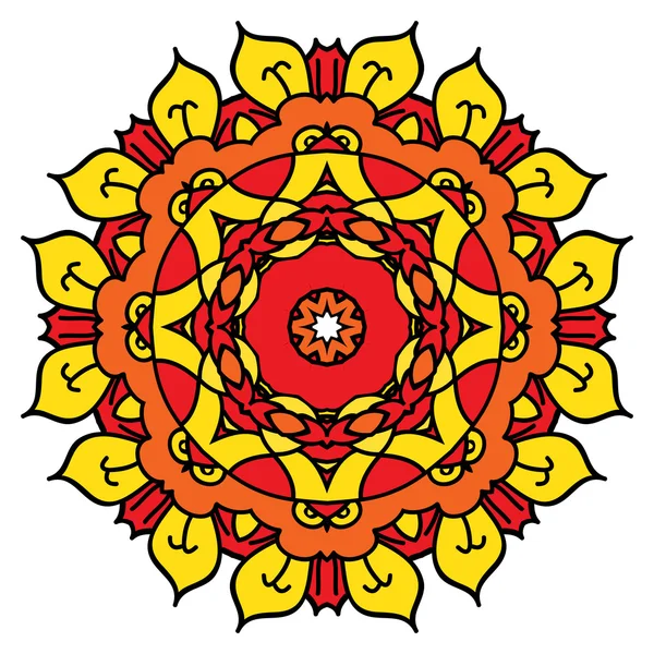 Helder gele vector mandala — Stockvector