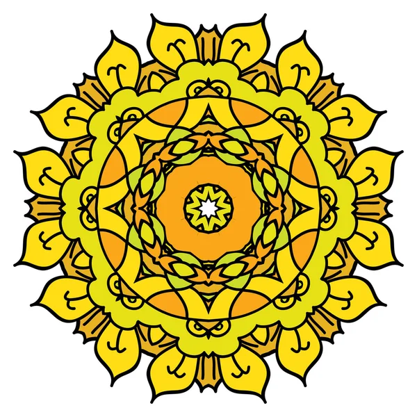 Mandala vector amarillo — Vector de stock