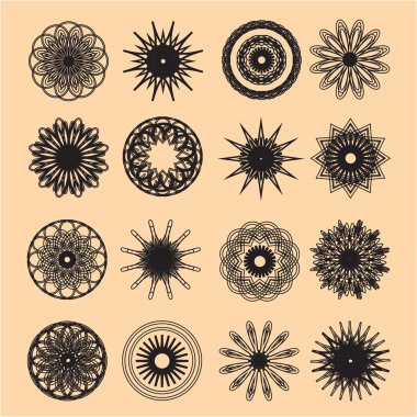 Yuvarlak doodle öğeleri kümesi 