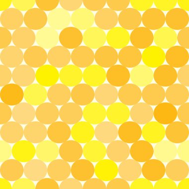 Yumuşak sarı ve turuncu vektör daireler ile seamless modeli. Tek renkli geometrik arka plan.