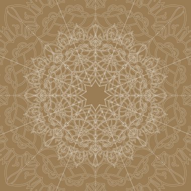 Bej renkli arka plan üzerinde süs vektör mandala