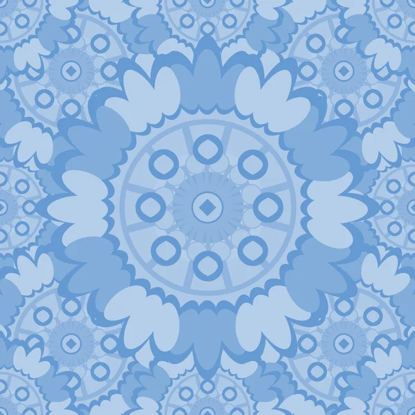 Blasse abstrakte nahtlose Muster mit runden ornamentalen Elementen. Vektor weicher blauer Hintergrund. — Stockvektor