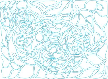 Vector illustration of doodle rounds. Hand-drawn pattern. Stylized background with loops. Blue drawing on the white background.