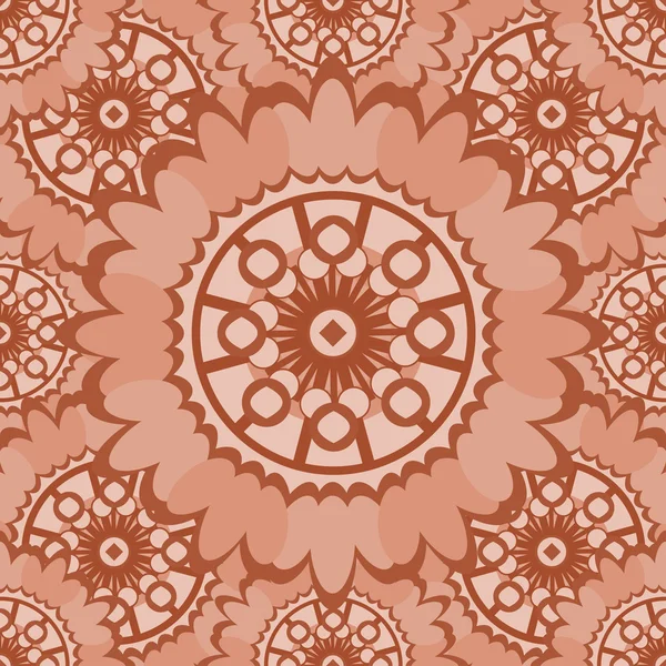 Pale abstract seamless pattern with round ornamental elements. Vector soft pink background. — Stok Vektör