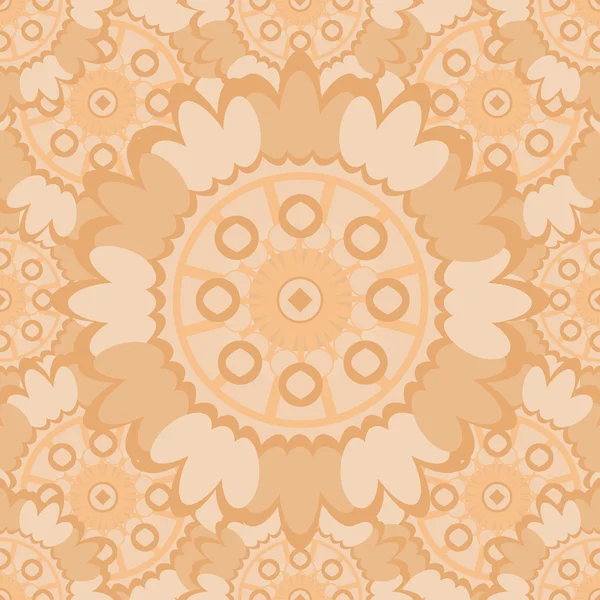 Patrón sin costura abstracto pálido con elementos ornamentales redondos. Vector fondo naranja suave . — Archivo Imágenes Vectoriales