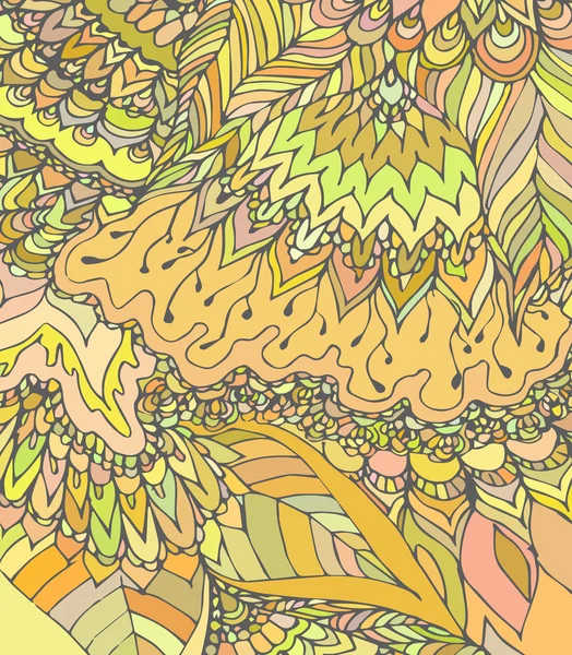 Vektortextur mit abstrakten Blumen. Sommer, Frühling oder Herbst Vorlage. sanfter Hintergrund. warmfarbiges Muster. gelber Hintergrund. — Stockvektor