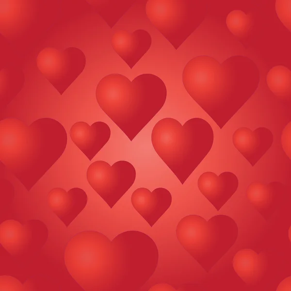 Векторный бесшовный рисунок с красными сердцами. Яркий фон. Ведд — стоковый вектор